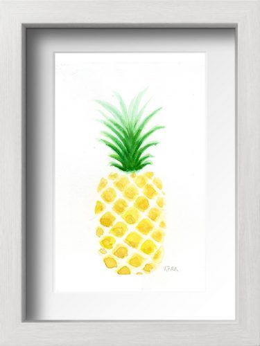 Acuarela piña con marco