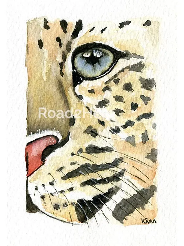 Acuarela Leonor la leoparda