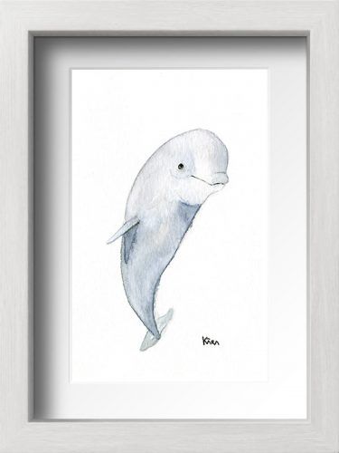Acuarela beluga con marco