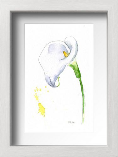 Acuarela flor con marco