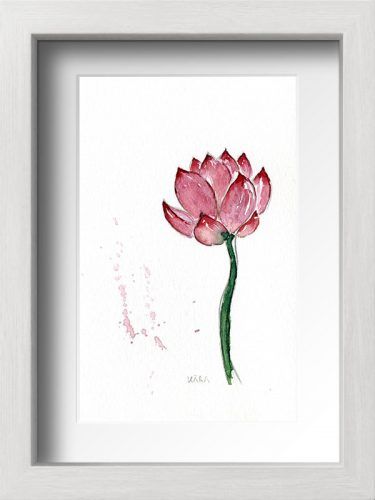 Acuarela flor con marco